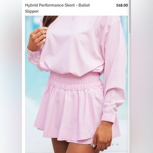 Women’s Ballet Slipper Pink Performance Skort SSCO (Size Small)